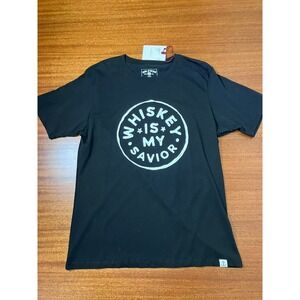 Iron and Resin Mens Whiskey Is My Savior Graphic T-Shirt Black Large NWT